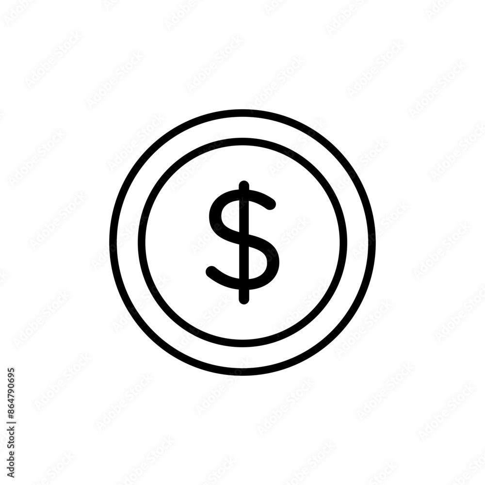 Coin Icon for Financial Services and Cryptocurrency Transactions Coin Icon for Financial Services and Cryptocurrency Transactions