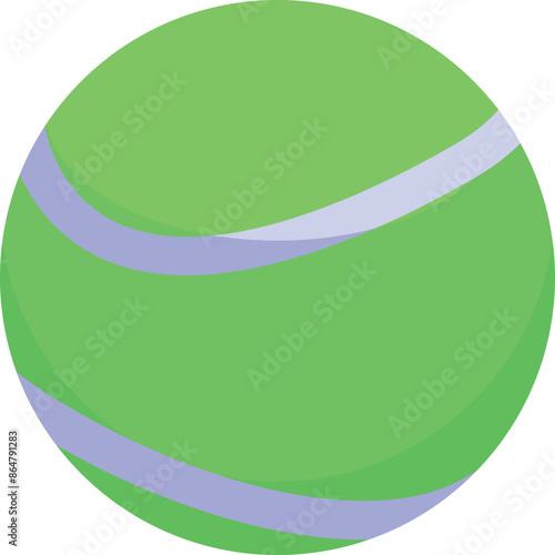 Green tennis ball for playing a tennis game on the court
