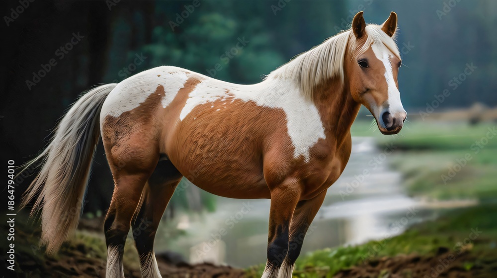 Obraz premium Majestic horse posing for the camera, good for multimedia content
