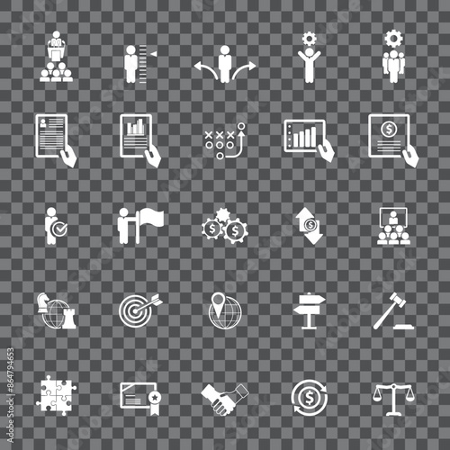 Universal business management and human resources icon set. Universal icons for web and mobile. Vector.	