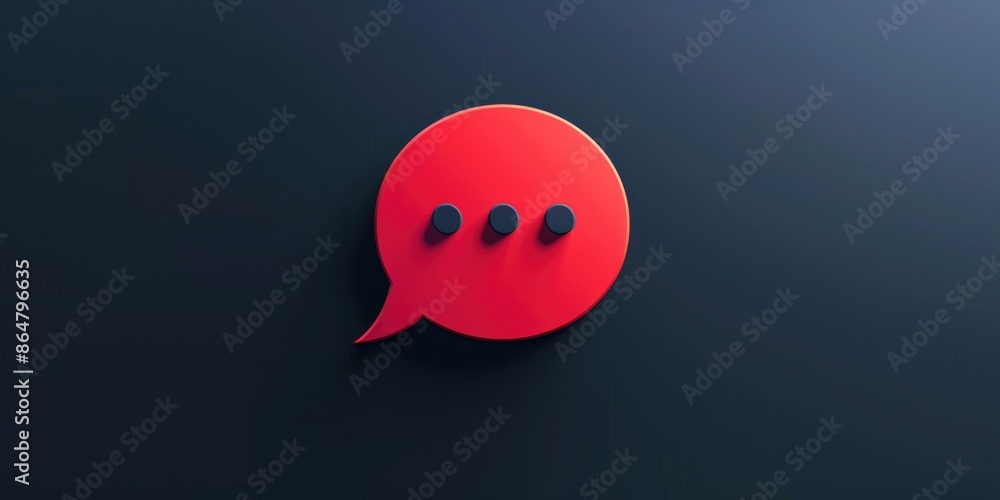 A red circle with three dots in the middle. The circle is a symbol for a chat or a conversation A red circle with three dots in the middle. The circle is a symbol for a chat or a conversation