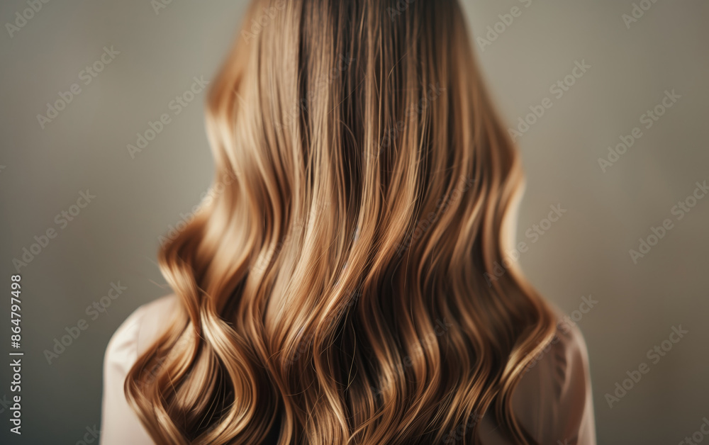 Beautiful woman with wavy, long blonde hair from the back, highlighting smooth, healthy texture in stylish curls. Beautiful woman with wavy, long blonde hair from the back, highlighting smooth, healthy texture in stylish curls.