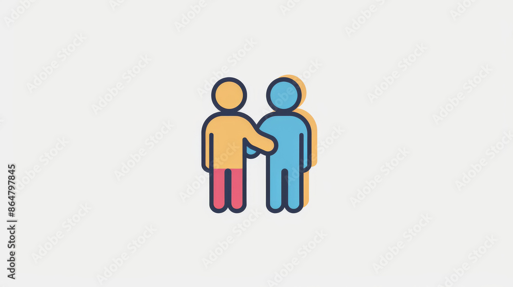 A simple friendship icon in a thin line style, isolated on a white background. A simple friendship icon in a thin line style, isolated on a white background.