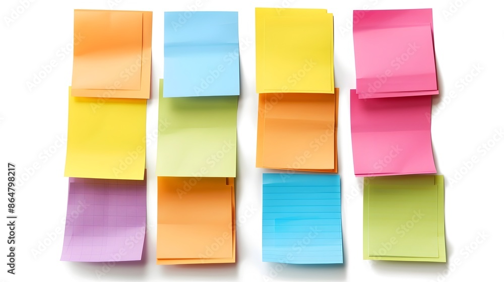 Colorful Sticky Notes on a Clean White Background Colorful Sticky Notes on a Clean White Background