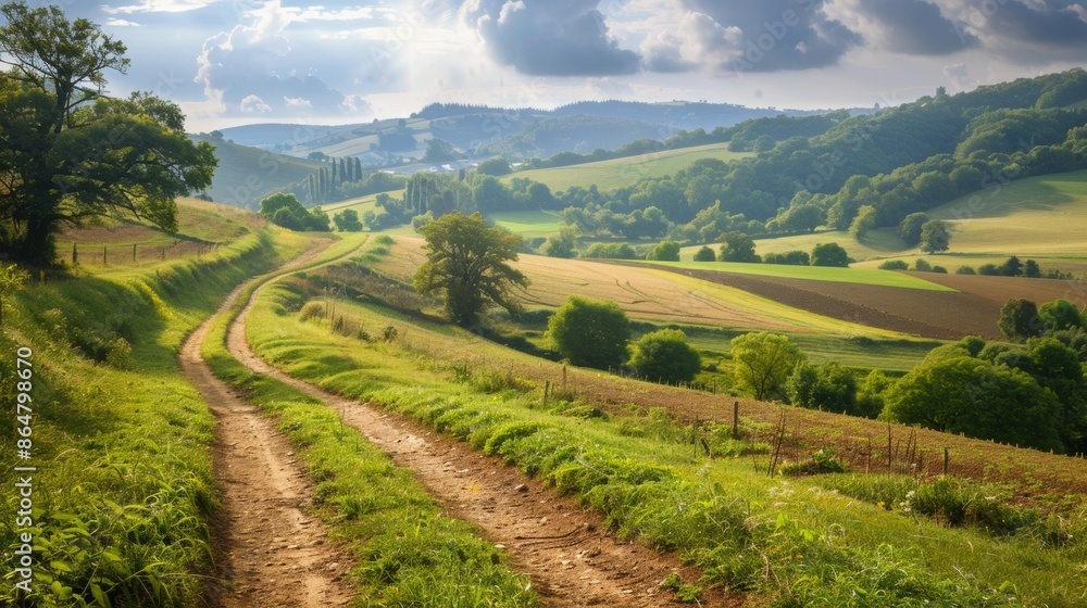 Fototapeta premium Rural Landscape with Charming Footpath