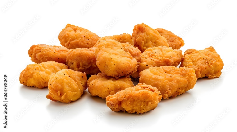 Delectable Chicken Nuggets Isolated on a Pristine White Background Delectable Chicken Nuggets Isolated on a Pristine White Background