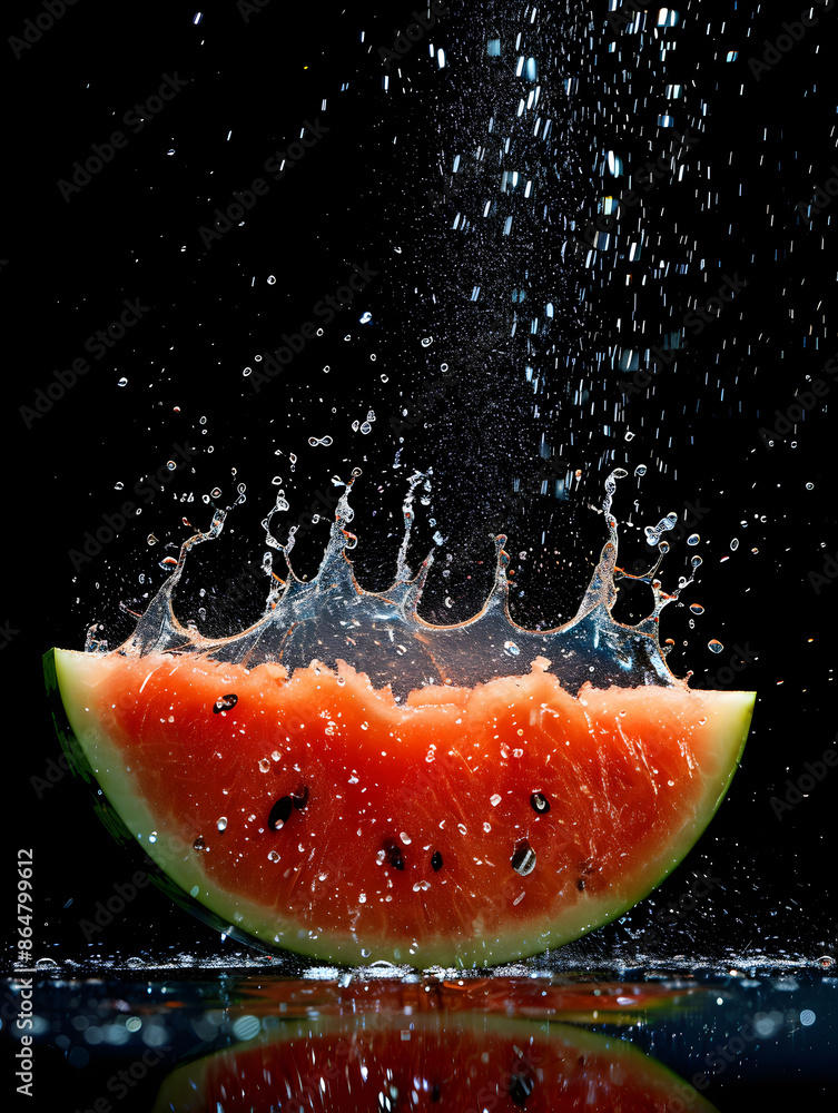 watermelon with drops