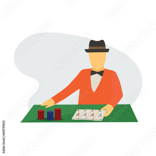 Gambler concept icon clipart avatar logtotype isolated vector illustration