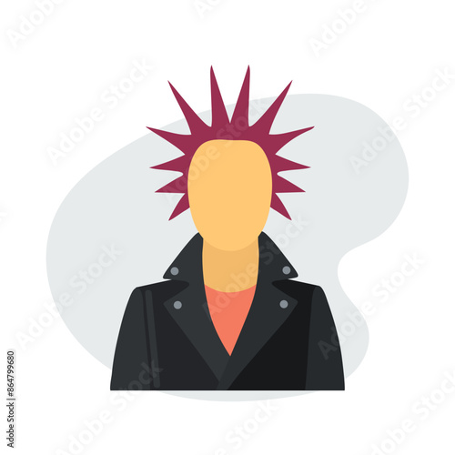 Punk rocker concept icon clipart avatar logtotype isolated vector illustration