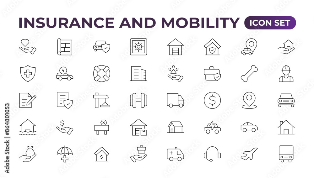 Insurance elements - minimal thin line web icon set. Outlineconscollection.Simplevectorillustration.insurance web icons. filled icons such asproblemelectric,excessive weight for the vehicle. Insurance elements - minimal thin line web icon set. Outlineconscollection.Simplevectorillustration.insurance web icons. filled icons such asproblemelectric,excessive weight for the vehicle.