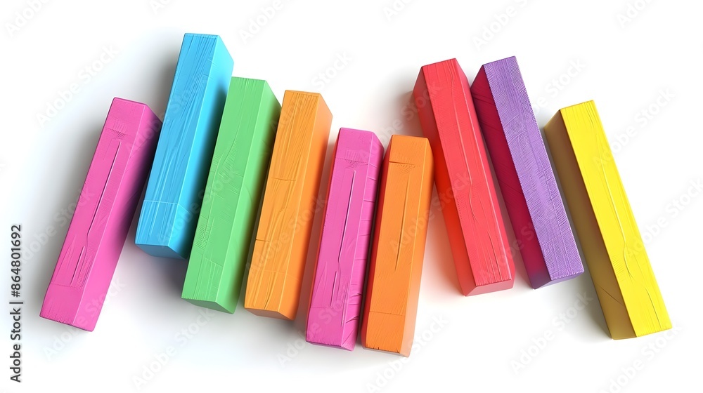 Erasers on a White Background for Creative or Educational Use Erasers on a White Background for Creative or Educational Use