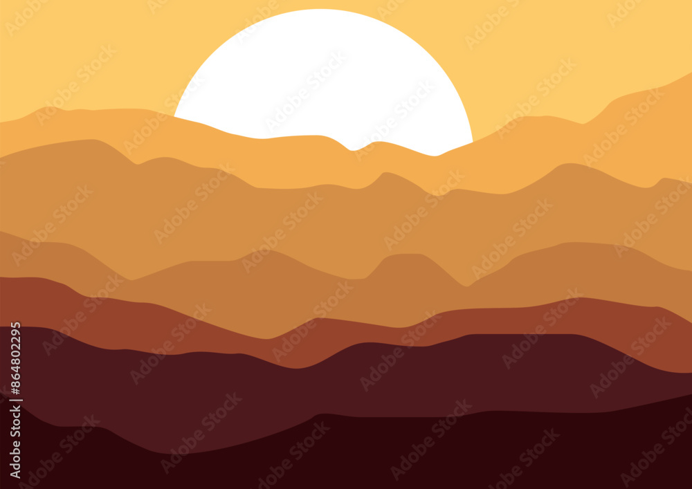 Mountain landscape illustration design template Mountain landscape illustration design template