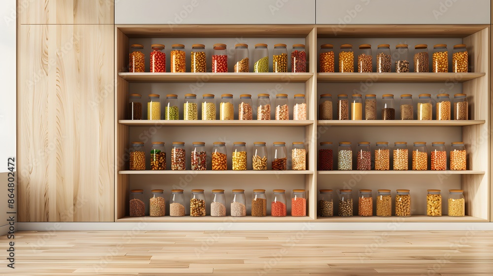 Blank Label Cereal Box: A cereal box with no label in a kitchen pantry.
Blank Label Cereal Box: A cereal box with no label in a kitchen pantry.