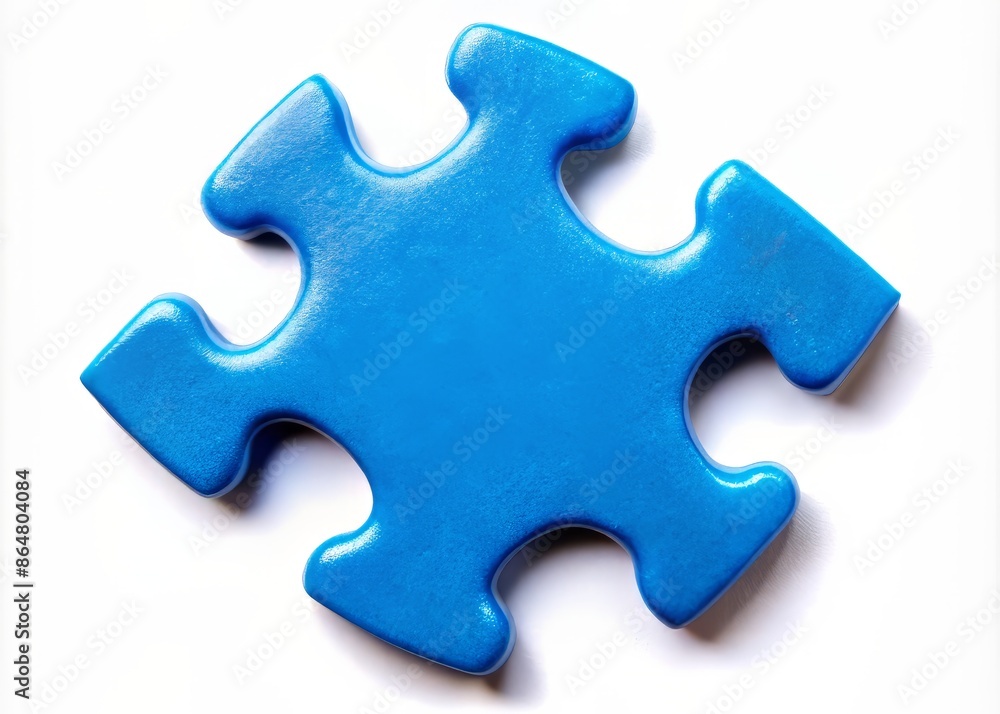 Vibrant blue autism awareness puzzle piece icon isolated on a clean white background, symbolizing acceptance and support for autism spectrum disorder awareness. Vibrant blue autism awareness puzzle piece icon isolated on a clean white background, symbolizing acceptance and support for autism spectrum disorder awareness.
