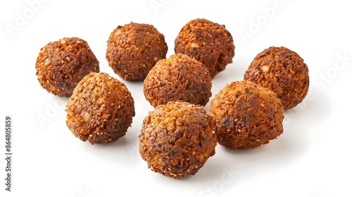 Mouthwatering Falafel Dish Isolated on Clean White Background © Ratchadaporn