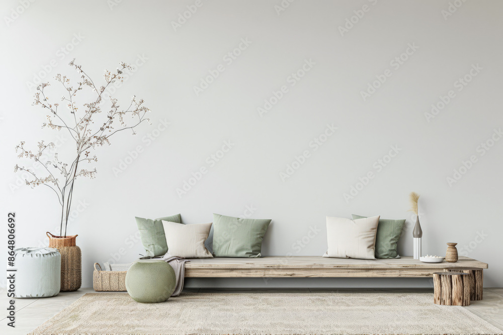 Property room with a minimalist interiors composition with minimal furniture or arrangements and copy space for text. Premium residential Real Estate concept image. Property room with a minimalist interiors composition with minimal furniture or arrangements and copy space for text. Premium residential Real Estate concept image.