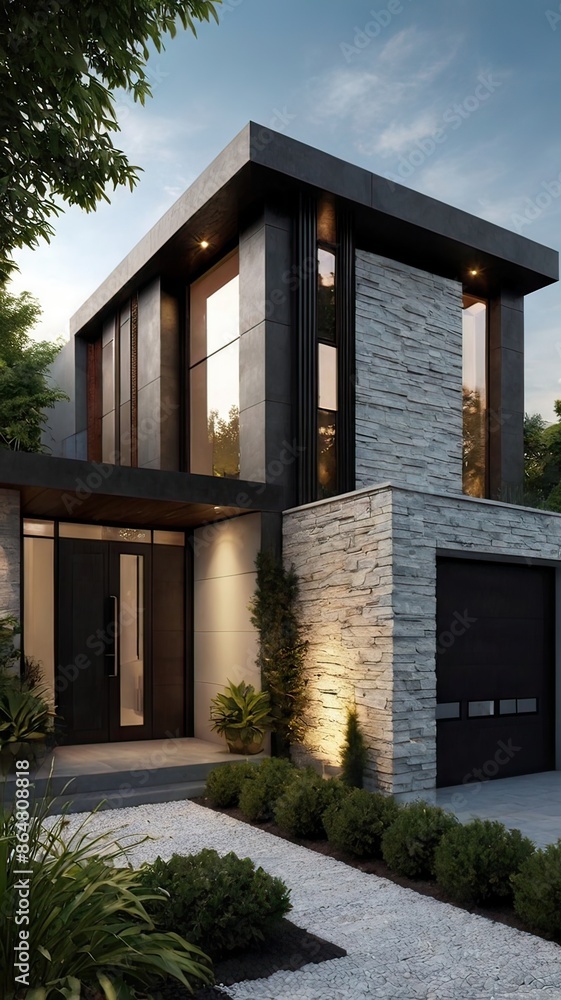 Minimalist Luxury: Modern Home with Glass & Wood Minimalist Luxury: Modern Home with Glass & Wood