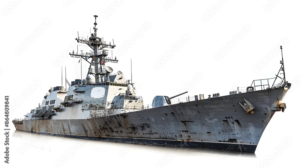 Photo of Isolated Warships on White Background Depicting Naval Power and Military Might Photo of Isolated Warships on White Background Depicting Naval Power and Military Might