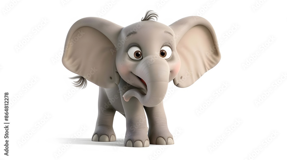 Cute elephant cartoon on white. Cute elephant cartoon on white.