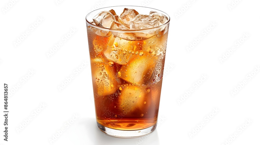 Refreshing Iced Tea on Minimalist White Background Refreshing Iced Tea on Minimalist White Background