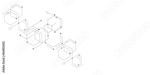 Abstract cube hexagon shape background, hexagon shape pattern innovative concept background.