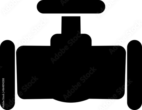 Pipeline. Pipe with valve and tap for gas, oil, plumbing or water. Fuel power technology. Oil and gas extraction, production and transportation industrial icon, isolated on transparent background.