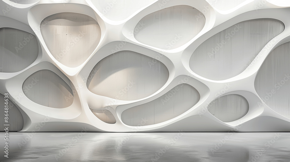Modern 3D Geometric White Wall Texture for Interior Design and Copy Space Modern 3D Geometric White Wall Texture for Interior Design and Copy Space
