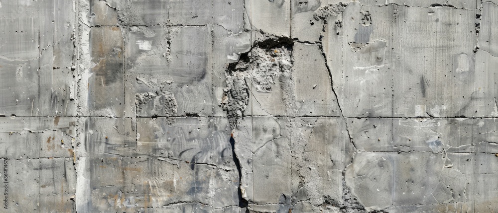 Panoramic close-up, high detail scan of scored concrete material, Generative AI Panoramic close-up, high detail scan of scored concrete material, Generative AI