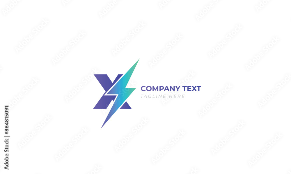 Obraz premium X letter eco electric service business logo template