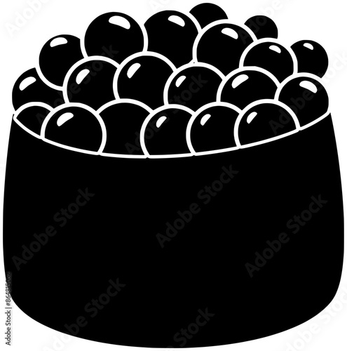 caviar illustration salmon silhouette seafood logo fish icon food outline red delicatessen delicious ingredient meal trout orange snack delicacy shape roe salty dinner for vector graphic background