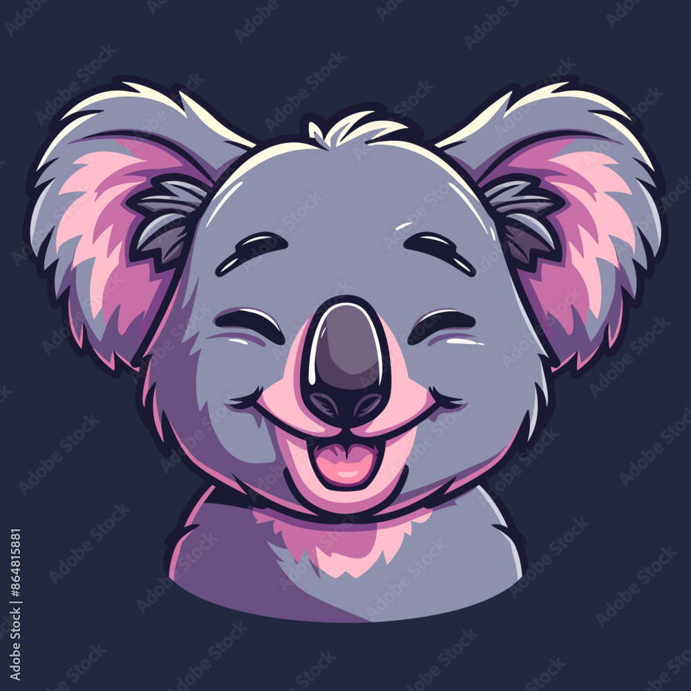 cartoon character logo, Koala, winking, smiling, 2d, vector illustration, mascot logo cartoon character logo, Koala, winking, smiling, 2d, vector illustration, mascot logo