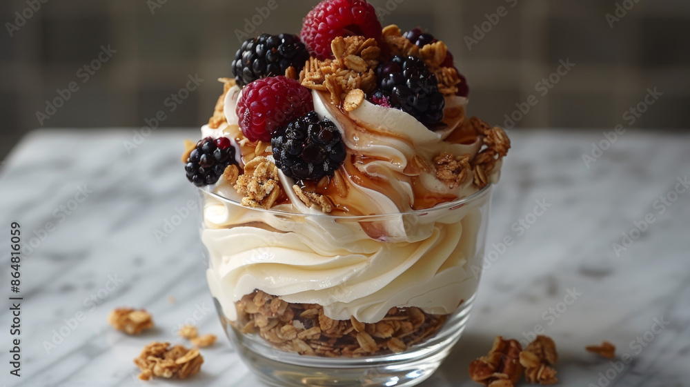 Greek Yogurt Parfait with Granola and Berries Greek Yogurt Parfait with Granola and Berries