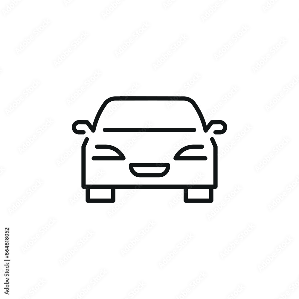Car icon depicting the front view. Simple and elegant design ideal for urban mobility and transportation services, perfect for web and app interfaces. Vector illustration Car icon depicting the front view. Simple and elegant design ideal for urban mobility and transportation services, perfect for web and app interfaces. Vector illustration