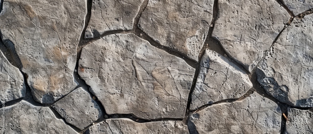 Panoramic close-up, high detail scan of stamped concrete material, Generative AI Panoramic close-up, high detail scan of stamped concrete material, Generative AI