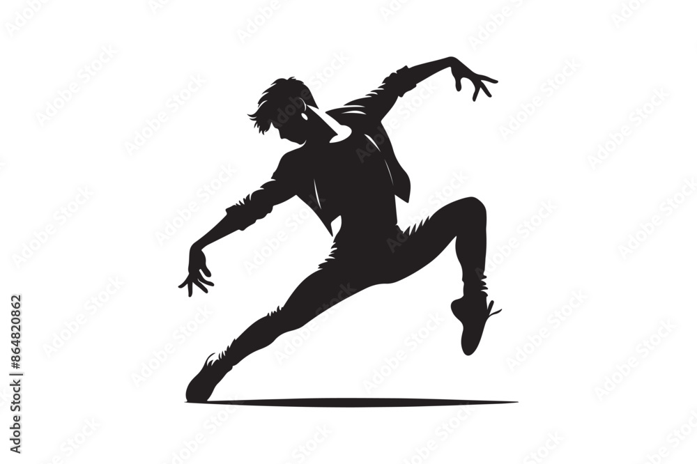 Dancer silhouette vector with white background Dancer silhouette vector with white background