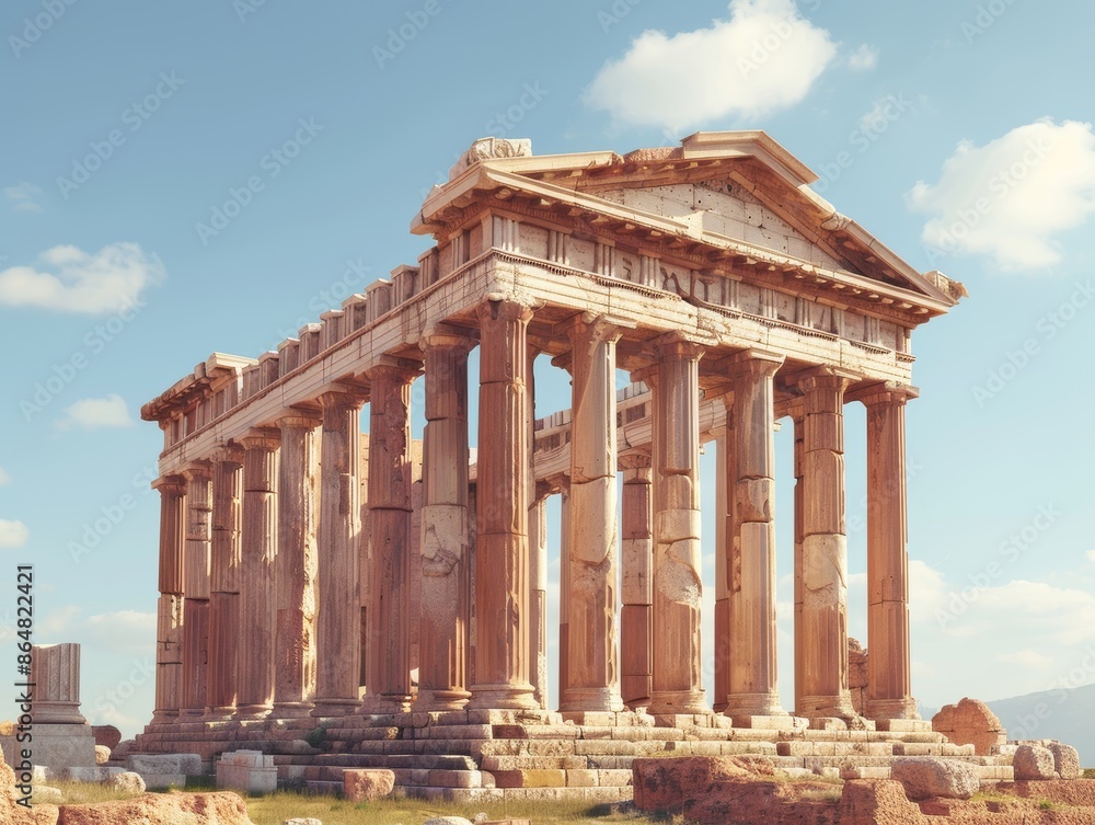 Obraz premium Virtual field trip to ancient Rome, students exploring historical sites, [virtual travel], [historical education]