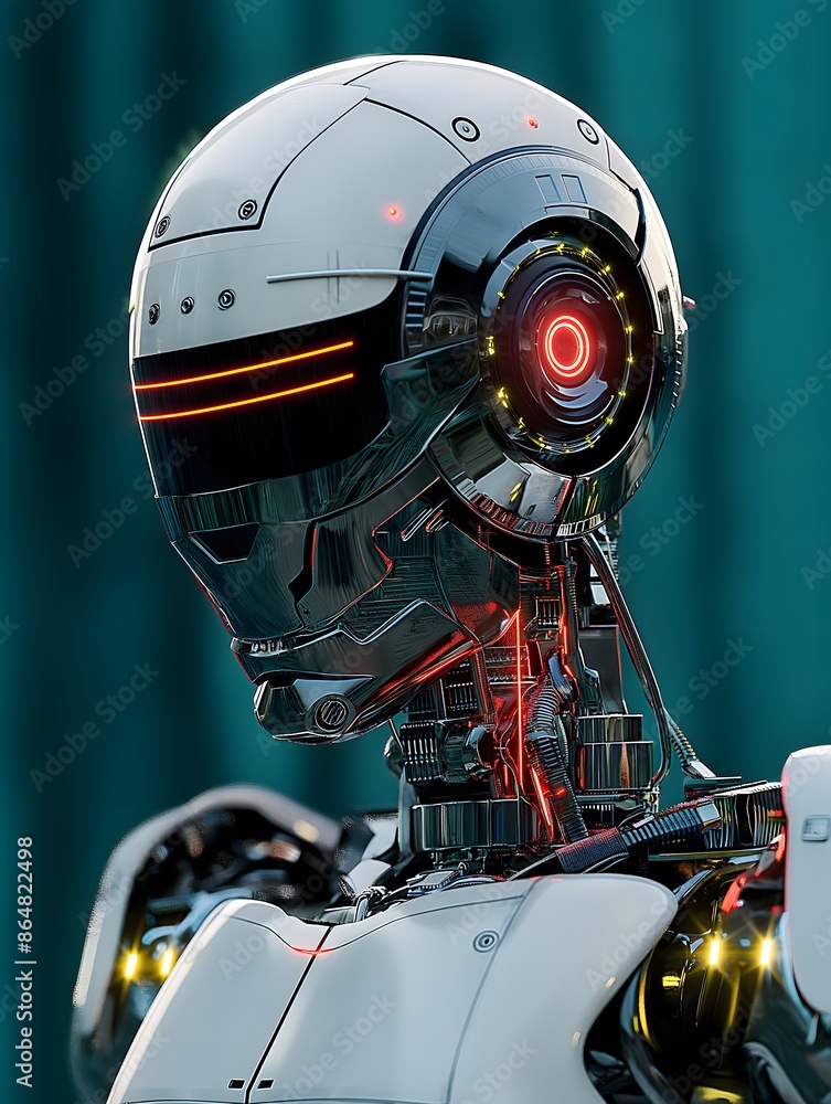 Fototapeta premium Future robot, humanoid robot, AI intelligent robot, machinery and science technology