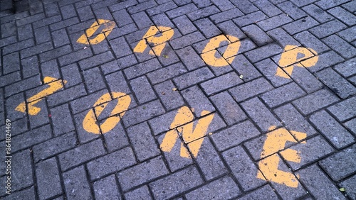 Drop zone signage. Sign of drop zone in public parking area