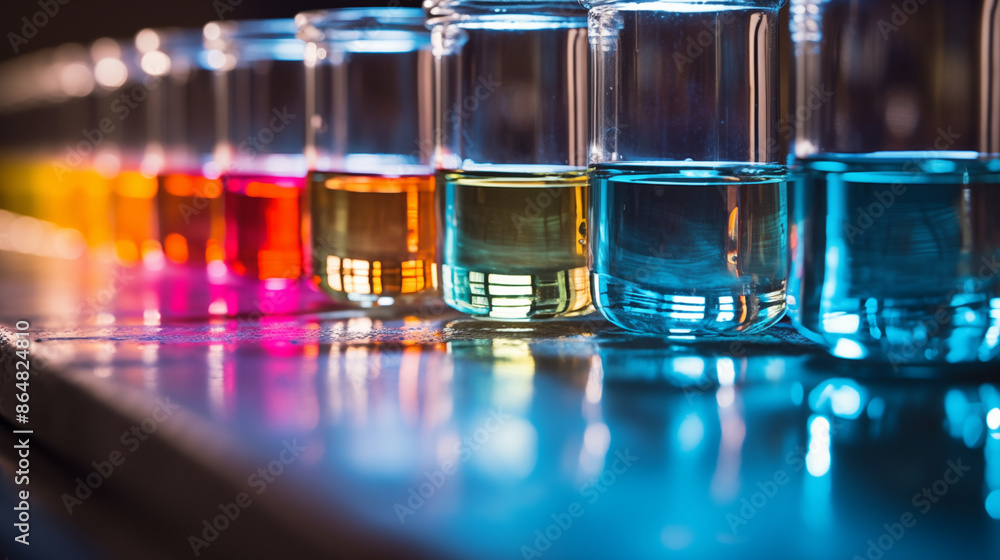 Acid-Base Reaction, vivid close-up of a pH indicator strip changing ...