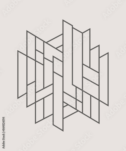 Hand Drawn lines art Square Frame Borders