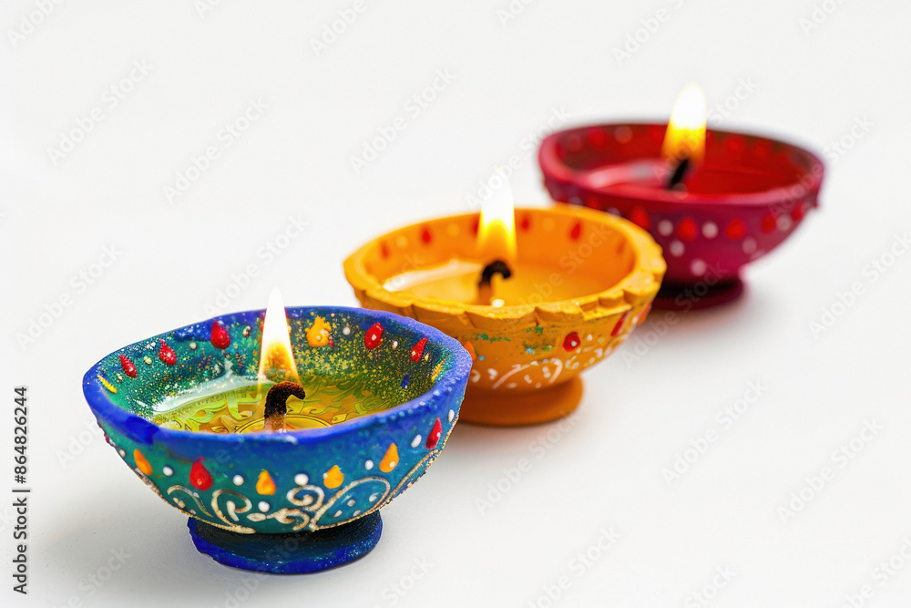 diwali oil lamp on white background diwali oil lamp on white background
