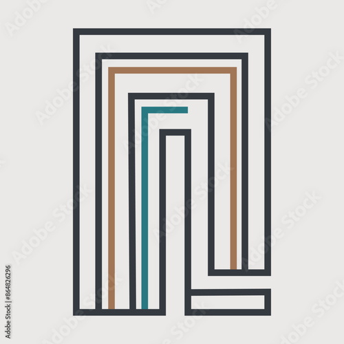 Hand Drawn lines art Square Frame Borders