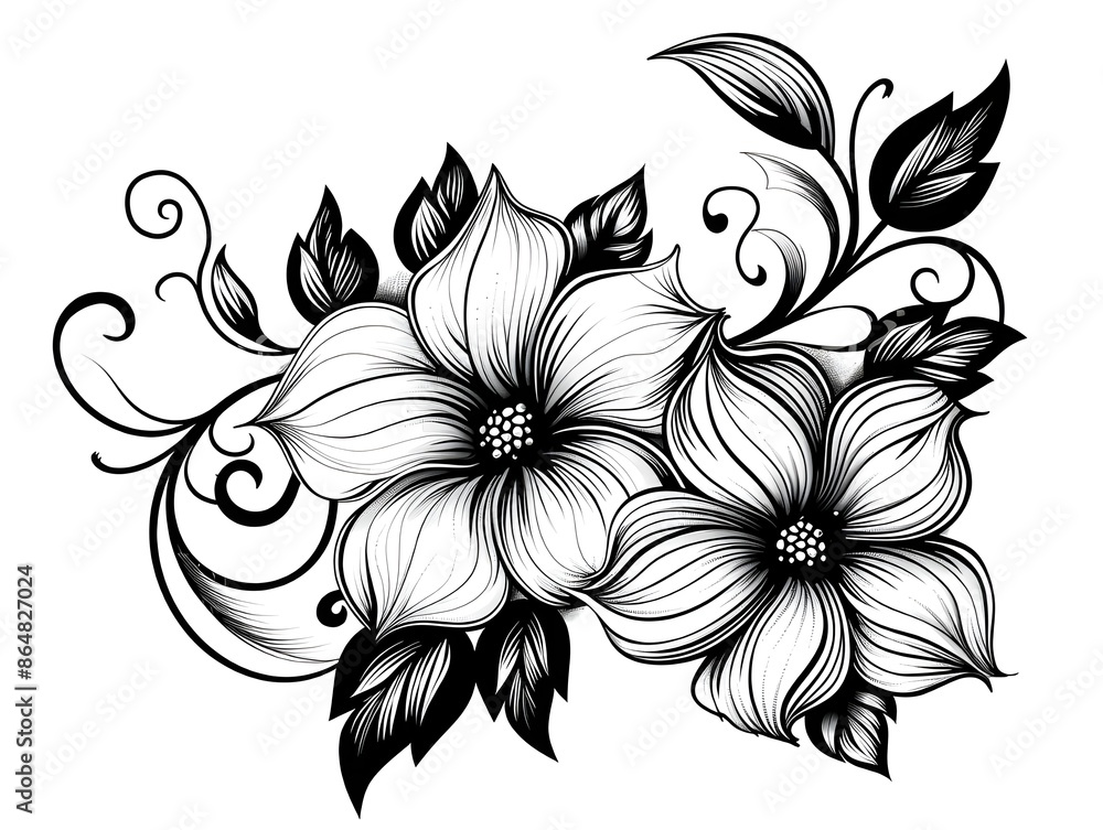 Obraz premium black and white ornament