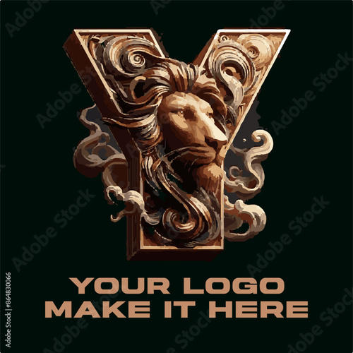 Timeless Lion Symbol of Strength and Leadership: A Legacy of Pride and Leadership This title combines elements of history and tradition with a powerful lion symbol, combined with the color gold which