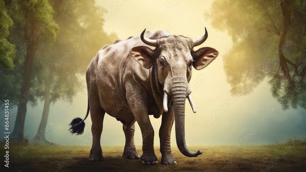 Fototapeta premium Majestic Elephant in Forest