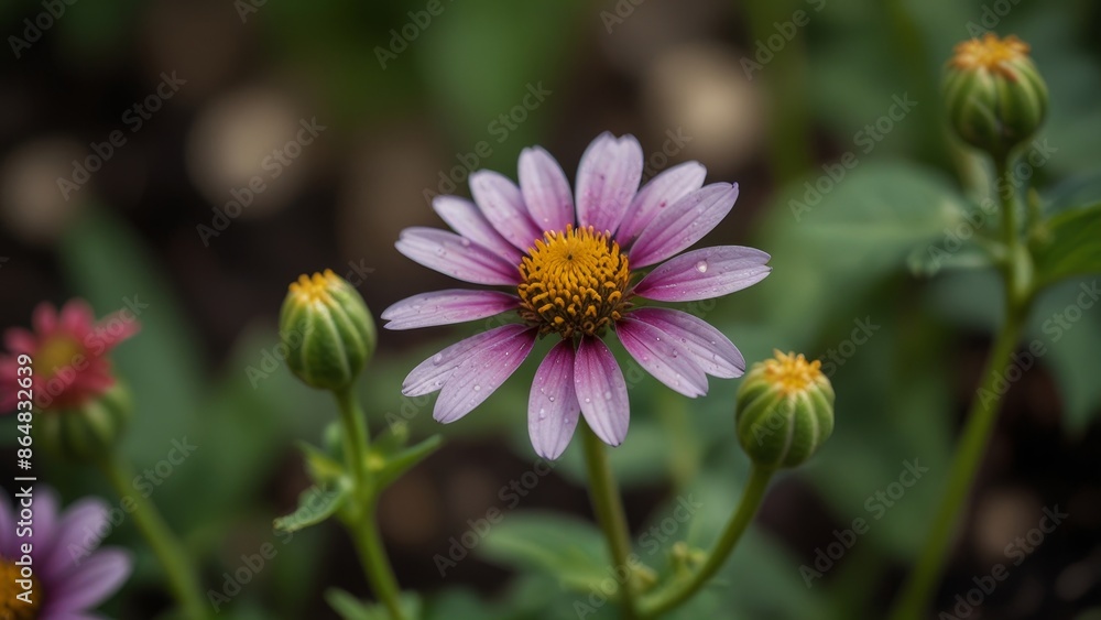 Pink Daisy with Dewdrops Pink Daisy with Dewdrops