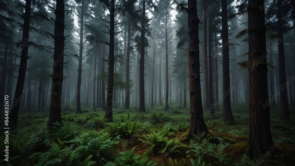 Fototapeta premium Misty Forest Morning