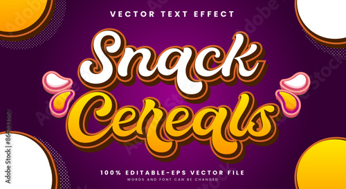 Snack Cereals editable text effect template suitable for snack theme