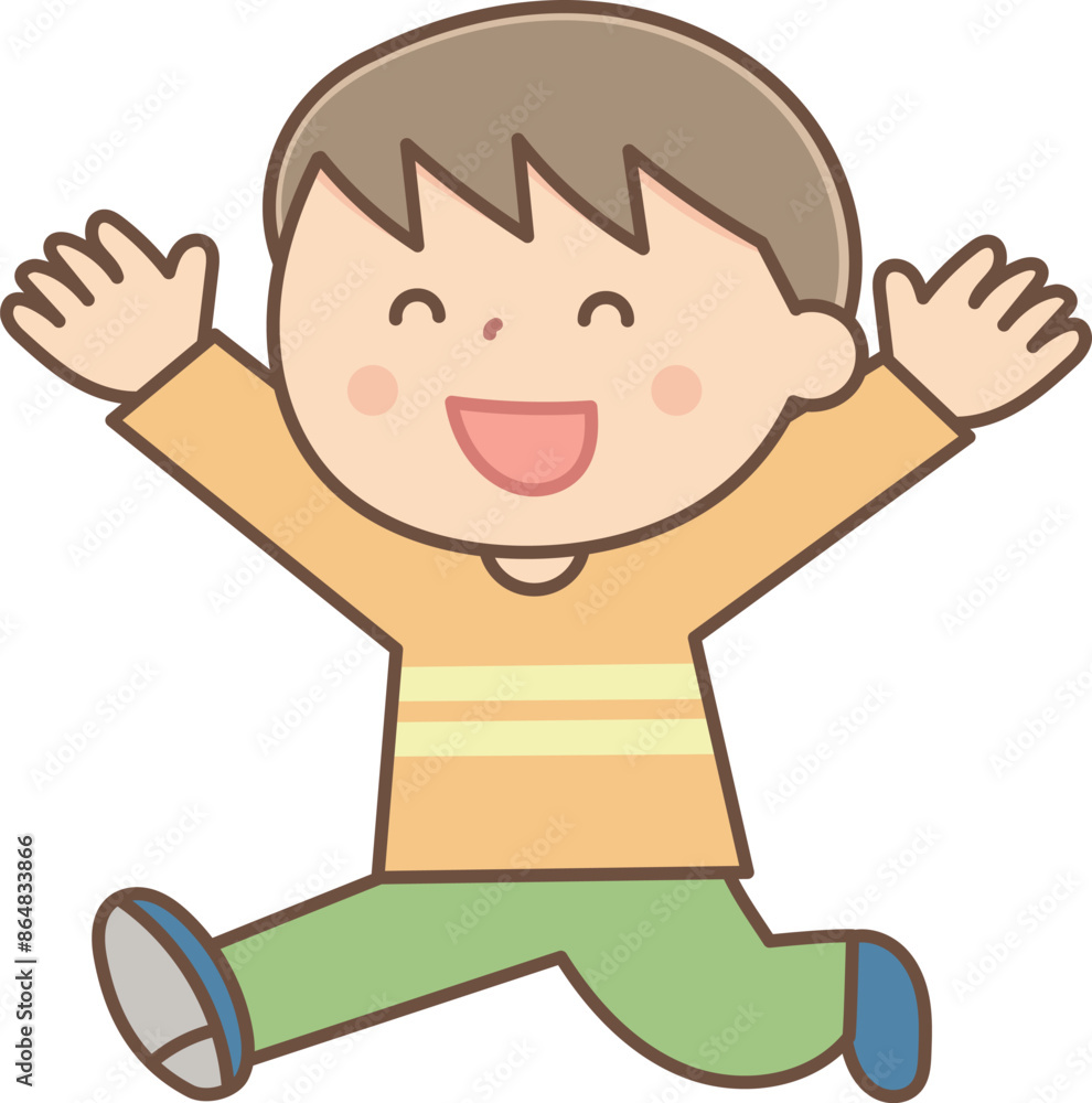 走り回る男の子