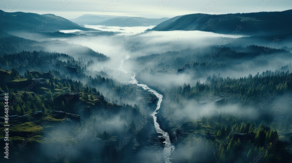 Obraz premium fog in the mountains